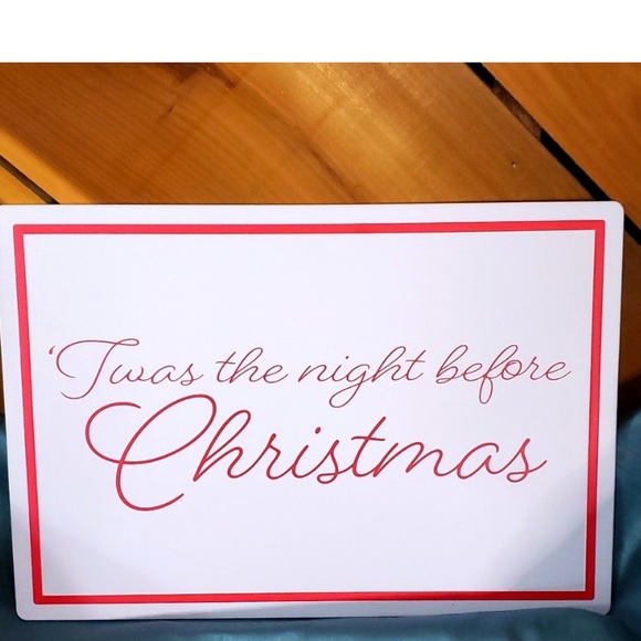 NEW! Large Christmas Metal Signs Decor.    20" x 13.75" Lightweight Hooks on bk - Picture 2 of 3